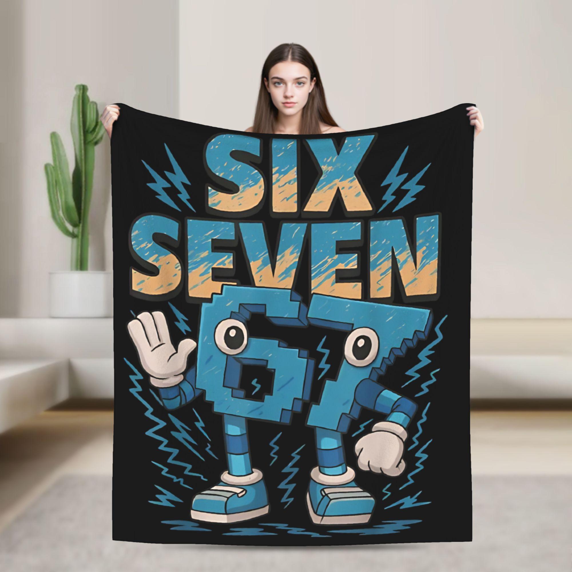Creative Homewares Unisex Kids Meme 67 Six Seven 6 7 Italian Brainrot Blanket Flannel Funny Warm Throw Blanket For Bedding Lounge Autumn/Winter,