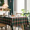 Red Plaid Cotton Linen Rectangle Tablecloth – Dustproof, Decorative, Literary Festival Style