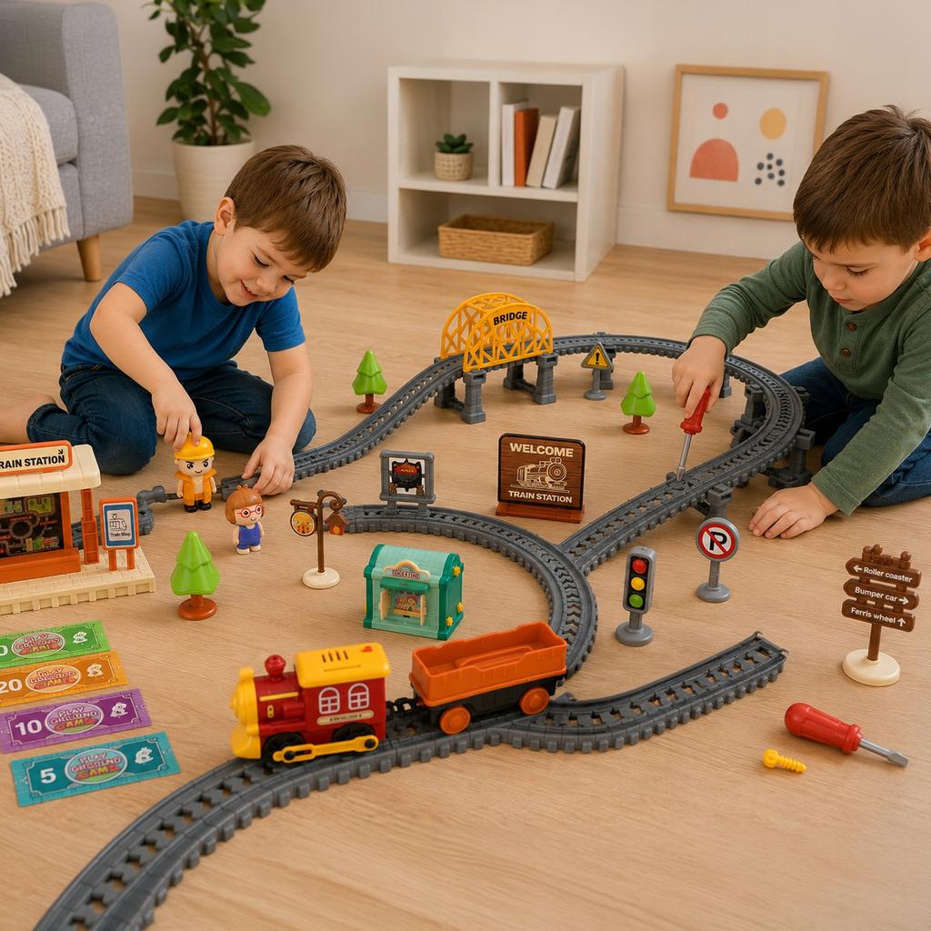 [PACZA] Electric train locomotive set of 101 elements Z3374