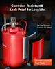 79.5L Waste Oil Drain Tank, Air Operated Portable Oil Drainer with Adjustable Funnel Height, Industrial Fluid Drain Tank with Wheels, Fluid Fuel