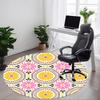 1 Stück runder Teppich mit Blumenmuster für das Büro, rutschfest, weich und langlebig, Büroteppich zur Innendekoration, perfekt für das Büro, schöne Dekoration yy2603230