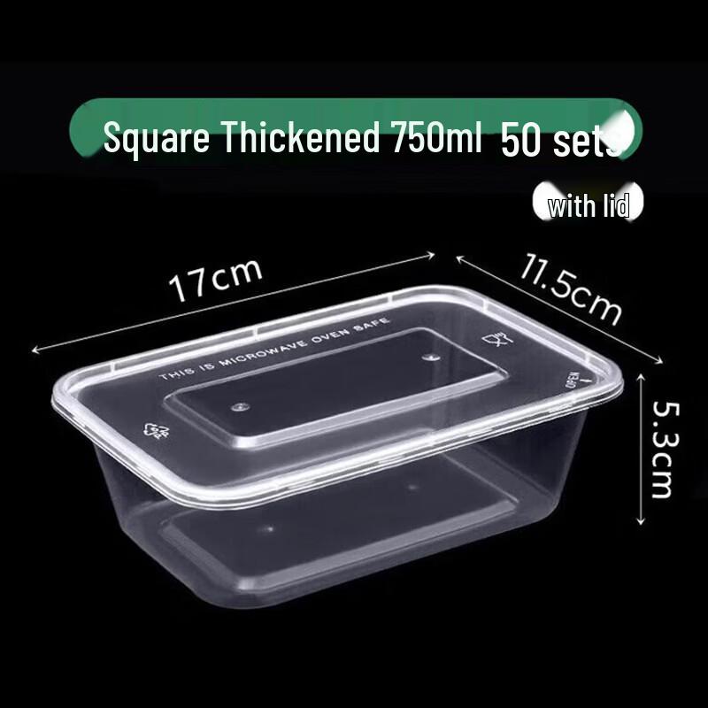 CIBO Disposable Rectangular Food Containers with Lids
