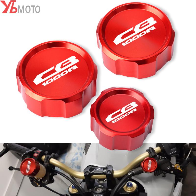 

For HONDA CB1000R CB 1000R cb1000 R 2009-2015 2016 Motorcycle Accessories Front Rear Clutch Brake Fluid Reservoir Caps Oil Cover 3pcs Caps Gold