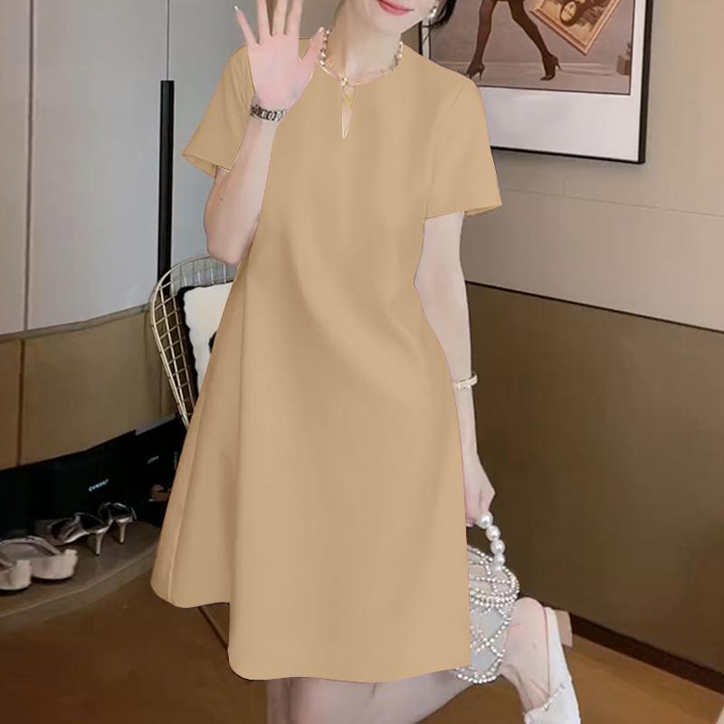 ZANZEA Women Casual V-Neck Solid Color Summer Short Sleeve Dress