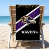 Custom Name Beach Towel Ravens Team Spirit Beach Towel, Soft Microfiber, Gift for Her/Him, Birthday, for Pool, Beach, Travel, Fan Gifts