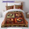 Vintage Chicken Art Pattern Bedding Quilt Set Quilt Cover Pillowcase Home Decoration Gift (1 * duvet cover + 2 * pillowcase, without core)
