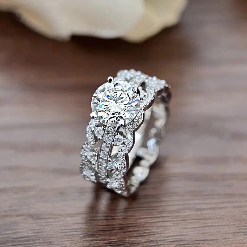 2026 Luxury Inlaid Zircon Ring for Women, High-end Wedding Accessories 6