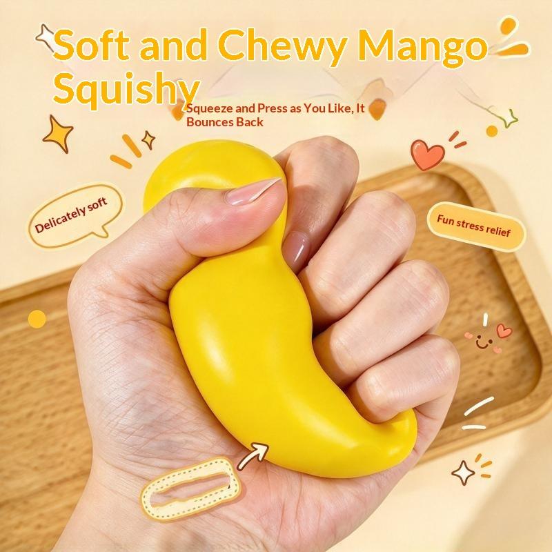 Color Changing Mango Squeeze Toy Soft Asmr Sensory Squeeze Ball Anti-Anxiety Stress Relief Toy For Adults