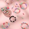 812 Stück/Karton 6/8/10mm Acryl Runde Facettierte Perlen Kits mit 0,8mm Elastischem Band für DIY Armband Halskette Schmuckherstellung Zubehör