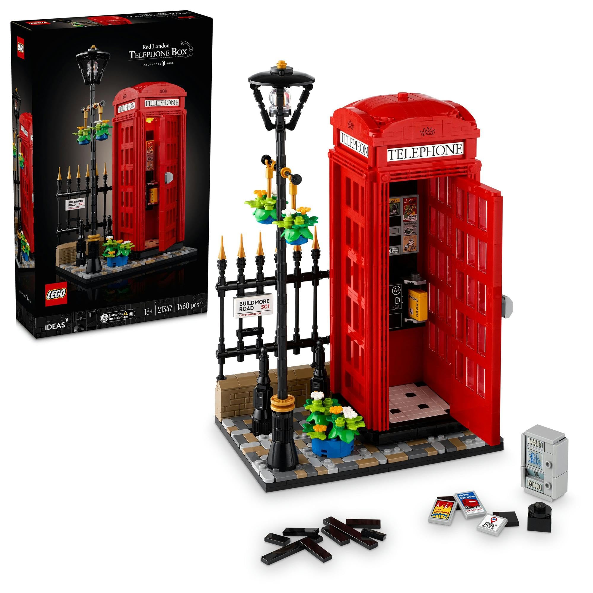 Игрушка LEGO Ideas Красный лондонский телефон-автомат, Подарок на день рождения, Строительные блоки, Подарок на День матери, Подарок на День отца, Подарок мужчине, Подарок женщине, Стильный интерьер D