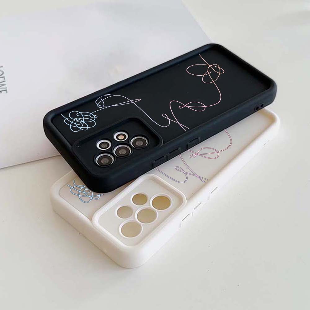 N18 Lovely Line art design Měkké silikonové pouzdro pro Samsung A05s A54 A25 A34 Xiaomi POCO X5 Redmi Note 12S Huawei P50 Honor 90 Angel Eyes Cover
