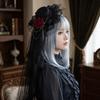 Lace Gothic Lace Veil Rose Decoration Retro Small Top Hat  Halloween Cosplay