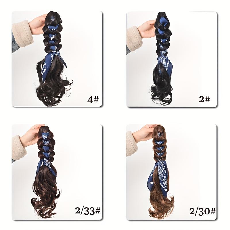 Synthetisches Langes Gewelltes Pferdeschwanz-Haarteil Band-Klammer-Clip Pferdeschwanz für Frauen Hitzebeständiger Pony-Tail-Clip Kunsthaar