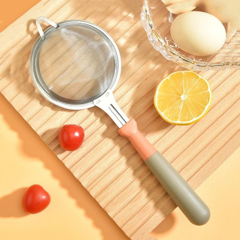 Stainless Steel Flour Filter Spoon Household Juice Filter Skimmer Strainer for Cocoa Matcha Powder