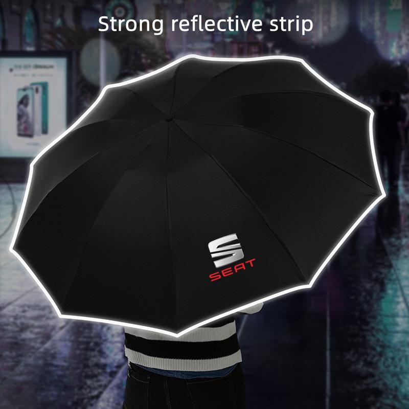 Automatic Reflective Stripe Reverse Led Light 10 Ribs Windproof Umbrellas For Seat leon fr mk2 mk3 lbiza Altea car Accessories plm056