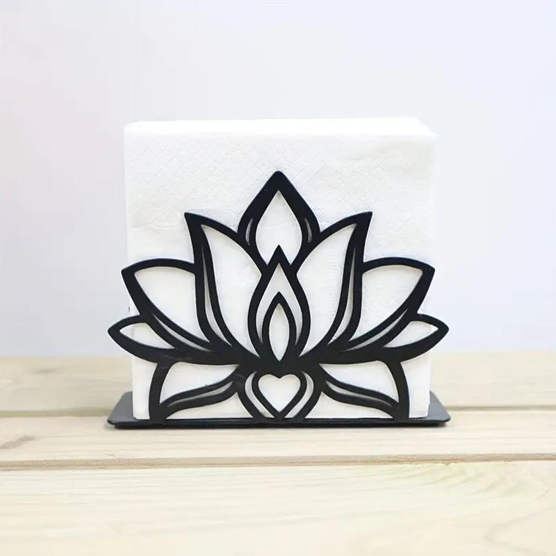 1 Stuk Elegante Metalen Lotusbloem Servethouder - Stijlvolle Keuken & Eettafel Accessoire, Ideaal Voor Thuis En Restaurant Gebruik