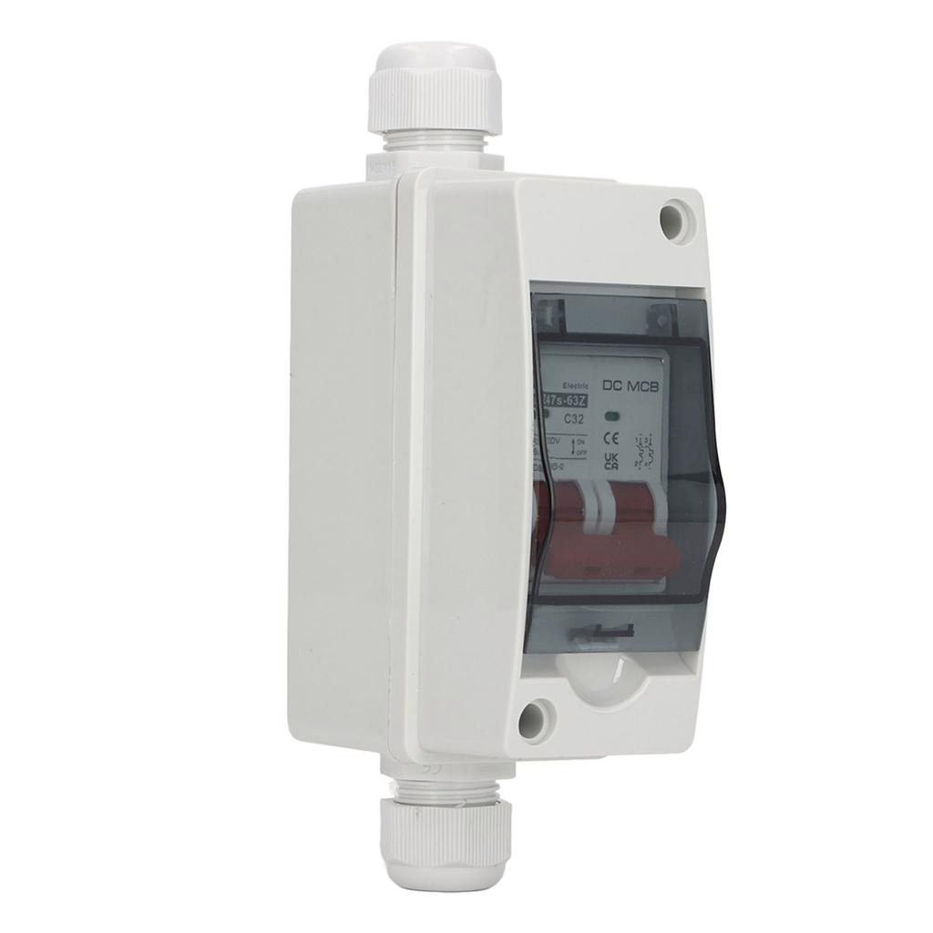 DC Miniature Circuit Breaker 2P IP65 Waterproof Transparent Cover 32A PV Circuit Breaker for RV