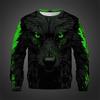 Trend Wolf Face Graphic Sweatshirt Fashion Autumn Long Sleeve 3D Animals Printed Pullovers Cool Streetwear Loose Mens Clothing