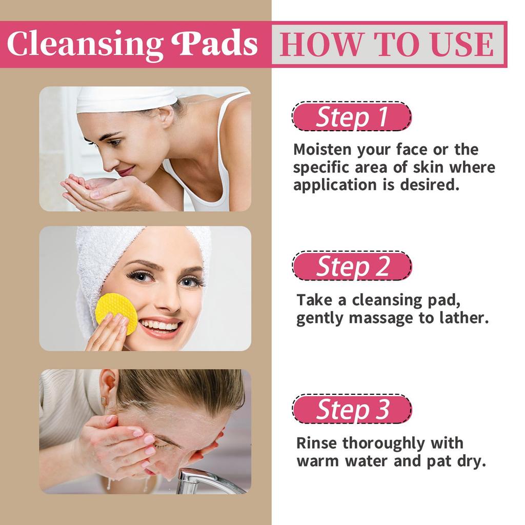50 Pads Turmeric & Kojic Acid Cleansing Pads-Cleaning Facial Skin-Deeply Smoothing and Hydrating Skin