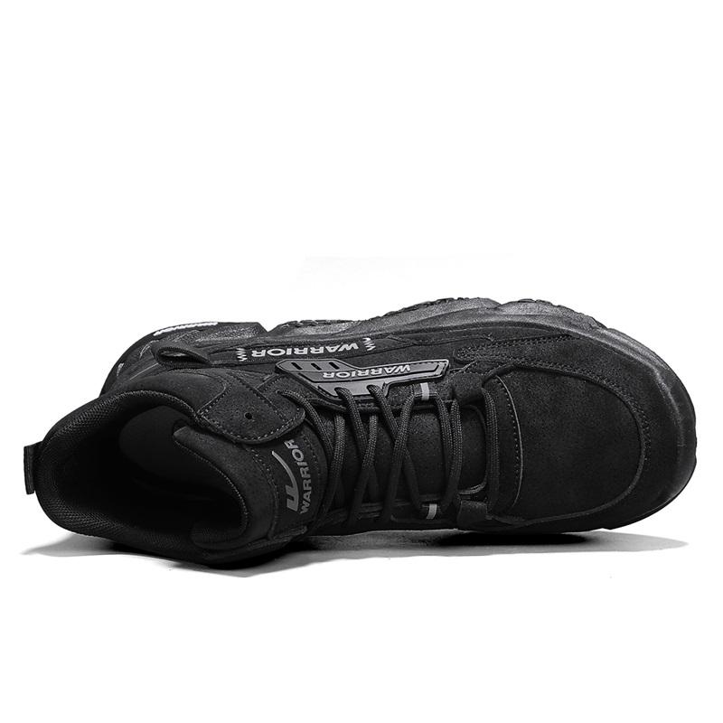 Warrior Casual Fashion Versatile Trendy Simple Short Martin Boots Men Boots Black WXY-J639N03M