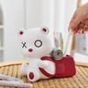 Creative Home Decor Bear Backpack Pen Container Study Desktop Ornament Office Accessories Resin Pen Storage Box Crafts Gift
