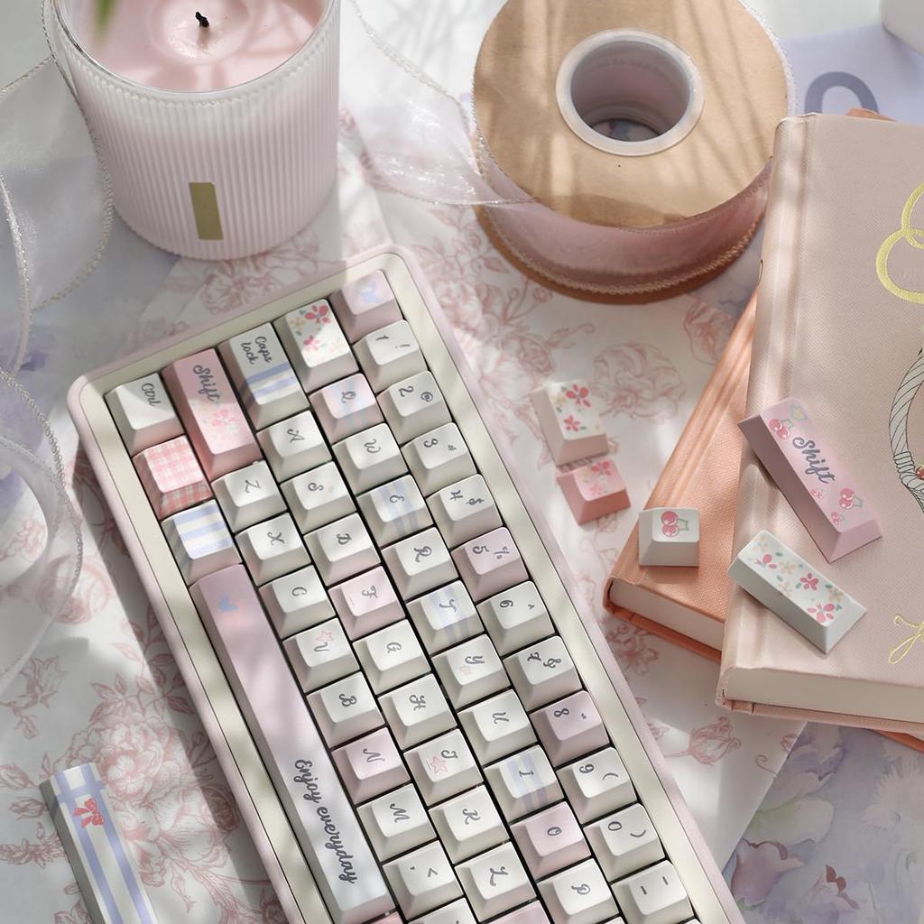 152 Taste Roz Taste PBT Sublimate Profil Cherry Taste Se Potrivesc Tastatură Mecanică Switch Cherry Mx 61/64/87/104/108