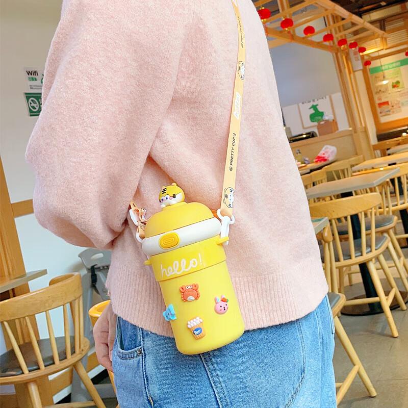 Children's Portable Double-Layer Glass Sippy Cup