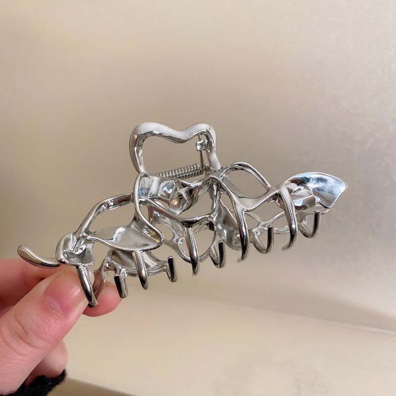 Fashion Metal Irregular Hair Claw for Women Lady Vintage Punk Silver Color Large Ponytail Clip Hair Claws Hair Accessories