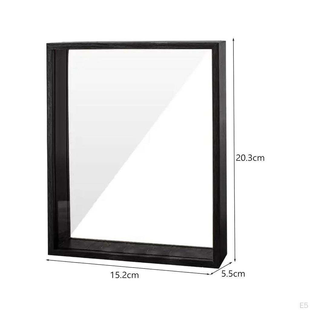 Ramă foto cu flori uscate Cutie de umbră Vitrina rustică transparentă Memorie pentru biletul de perete cu plante