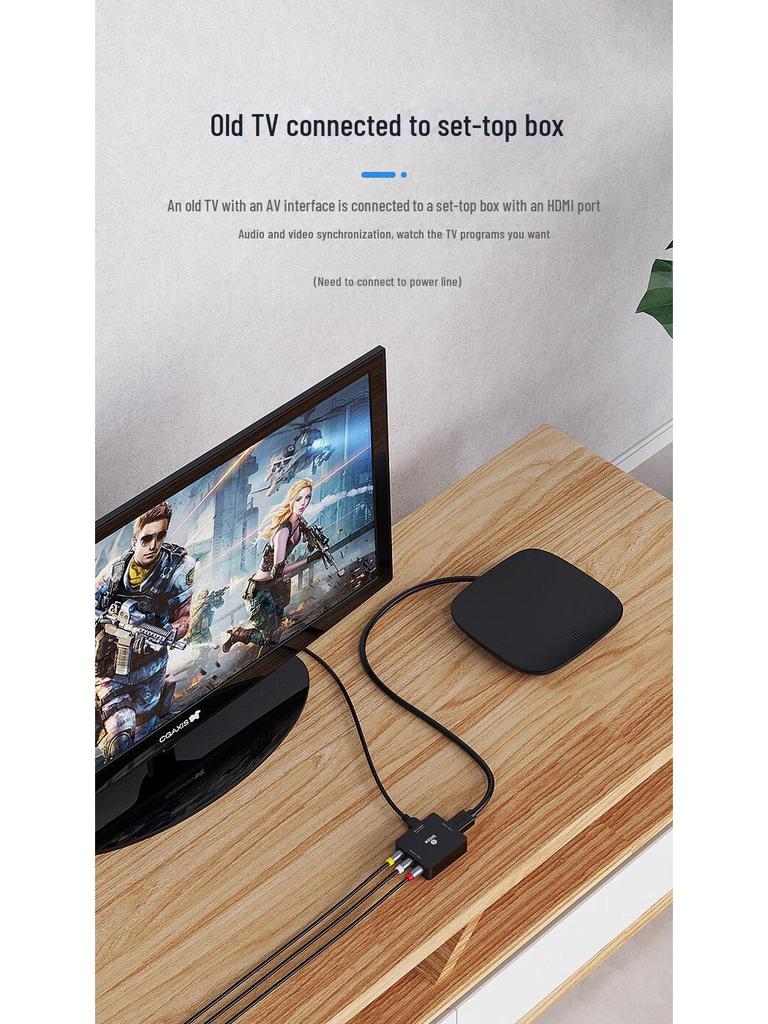 Biaz HDMI to AV Converter with USB Power – Digital HD to 3RCA (Red, White, Yellow) Audio and Video Cable