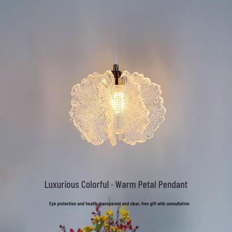 French Cream Pendant Light: Modern Minimalist LED Bedroom and Hallway Lighting with Three Color Options Single Pendant; LED Three-Color Light