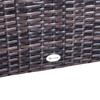 6 Pieces Rattan Garden Furniture Set, 5 Seater Garden Sofa Set with Thickened Cushions, Glass Top Coffee Table and Ottomans