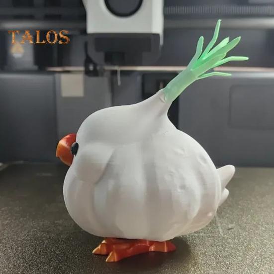 Garlic Birds Ornament 3D Printed PLA Material Mini Figurine Colorful Coffee Table Ornament Home Accessories