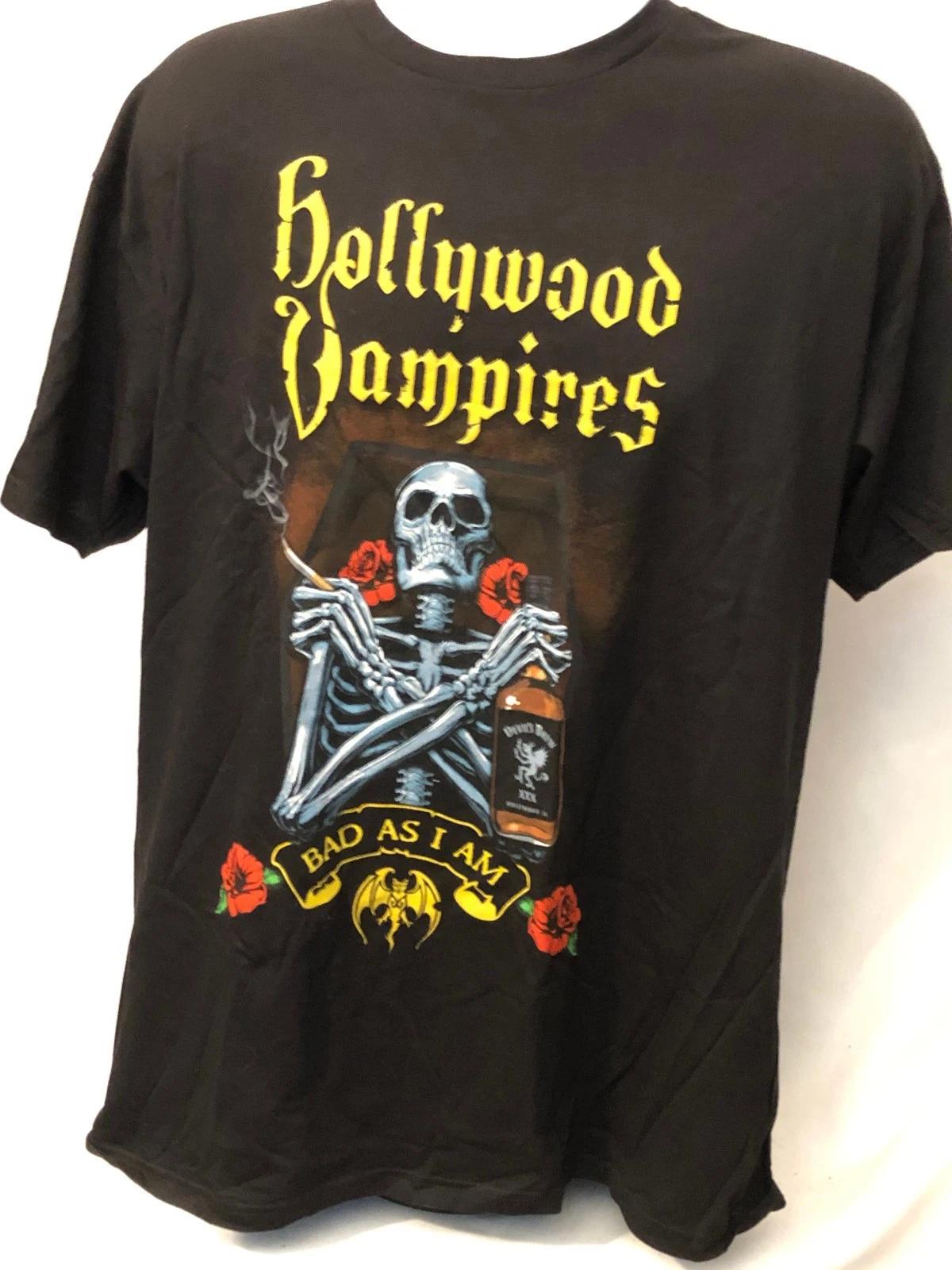 Hollywood Vampires - Skelly & Roses- Bad As I Am 2019 Tour - Black t-shirt L
