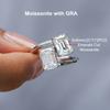 4cttw Emerald Cut Moissanite Ring for Women   Copper2 Stone Lab Diamond Engagement Ring Wedding Bands Jewelry Gift