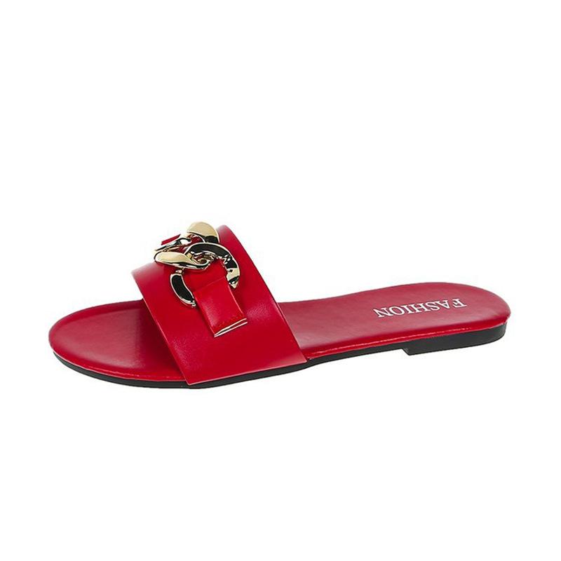 Slippers Women's Summer 2024 New Internet Celebrity Cool Slippers New Fashion Versatile Outer Wear One-word Drag Flat Bottom Outdoor Size 43