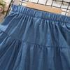 Girls Denim Skirt Summer A-line Thin Cake Skirt Pleated Skirt