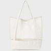 Aesthetic Linen Cotton Semi-Mesh Shoulder Bag Summer Net Bag Eco Bag