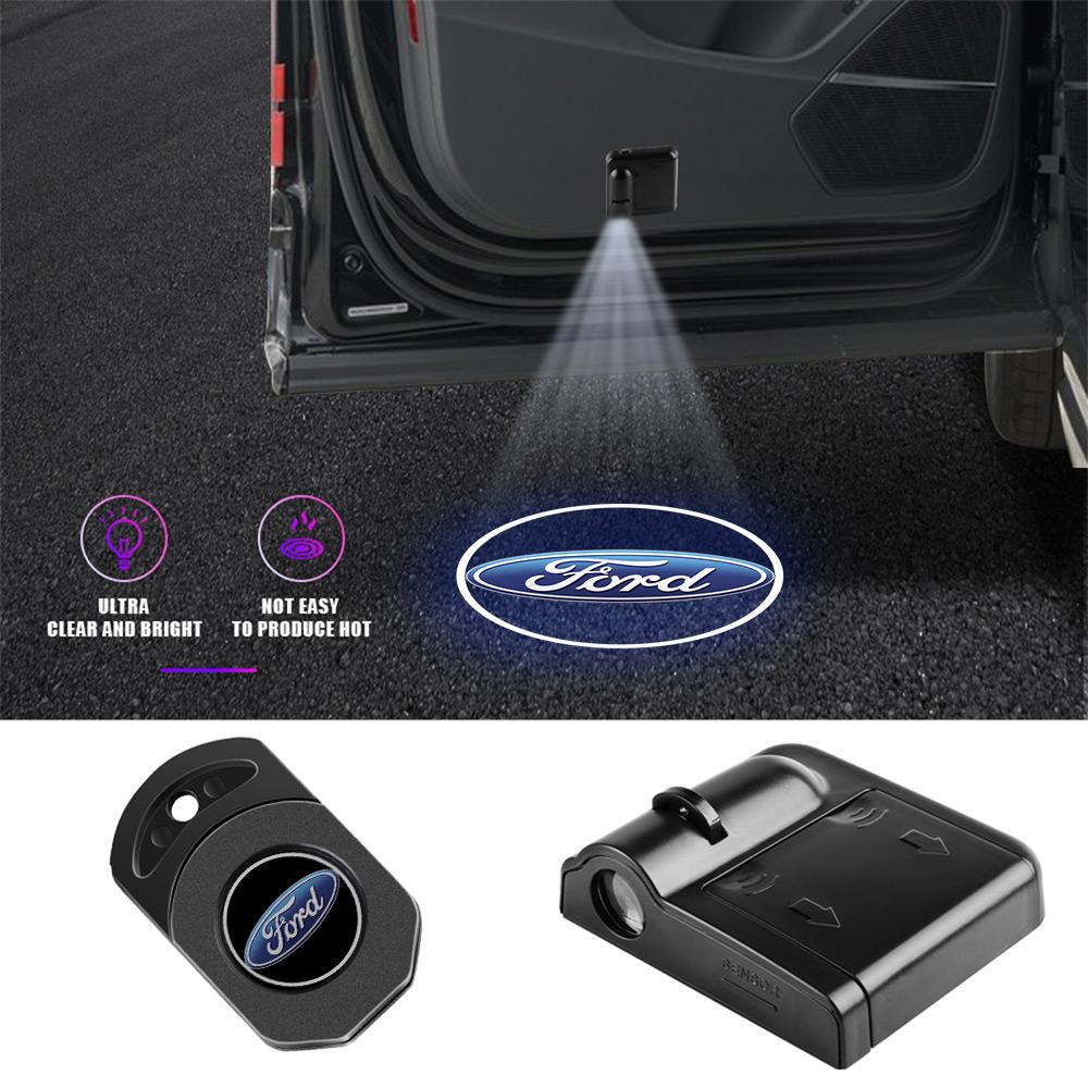 AAAMY1 1/2/4PCS Led Car Styling Door Welcome Light Projector Lamp Decor Accessories For Ford Focus Mustang Ranger Fusion Mondeo Kuga ST