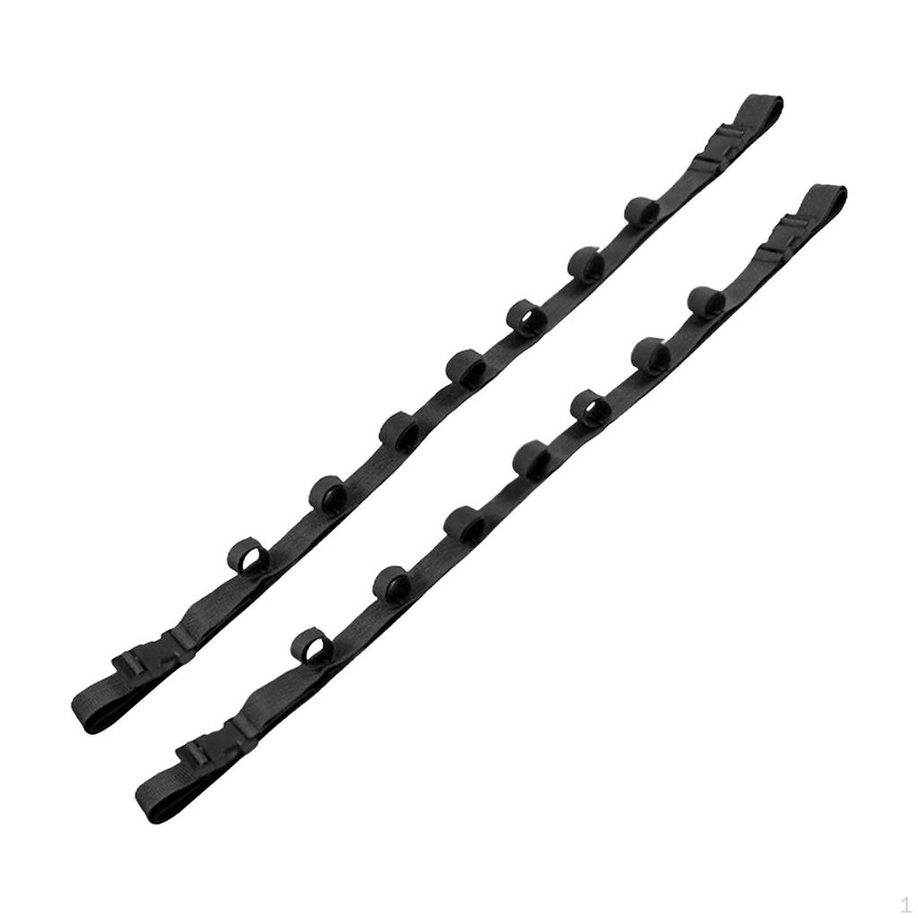 2 Delar 7 Spön Kapacitet Bil Fiskespöhållare Remmar Bälte Spö Takräcke