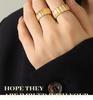 Marke Europäischer Stil Gerippter Streifen Offener Zeigefinger Ring - 18 Karat Gold Titanstahl Schmuck