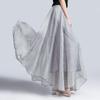 Silkbay Women's Irregular Hem Draped Maxi Skirt