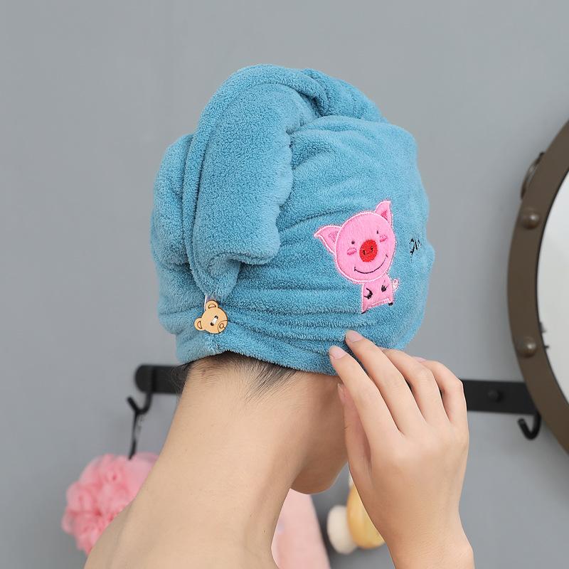 Magic Shower Hat Made of Microfiber, Double-layer Embroidery Towel, Bath Caps, A Hat for Dry Hair, A Quick -drying Soft Hat for A Lady, A Turban