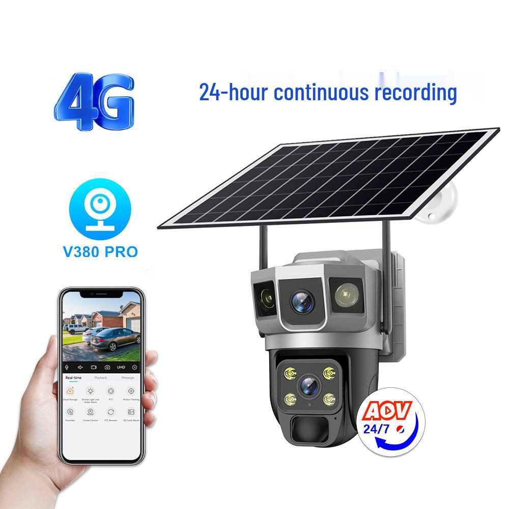V380 Solar 4G Full-Color Night Vision Camera with All-Day Recording