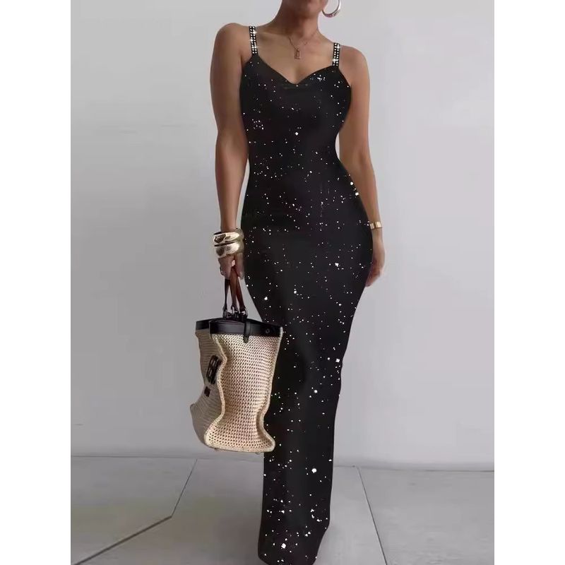 Tailored and Tight Long Dress with Camisole Sling Slim Fit Skinny Long Dress