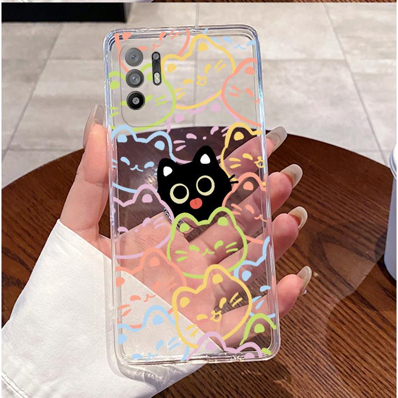 For Oppo A94 5G Reno 5Z CPH2211 Case Transparent Bumper Luxury Cute Love Heart Rabbit Funny Casing Back Cover Phone Case Fundas