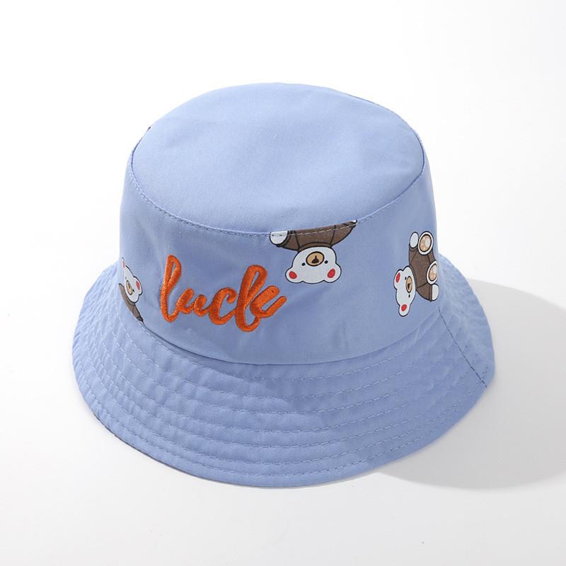 Cotton Kids Sun Hat With Embroidered Letters For Boys Girls Summer Protection
