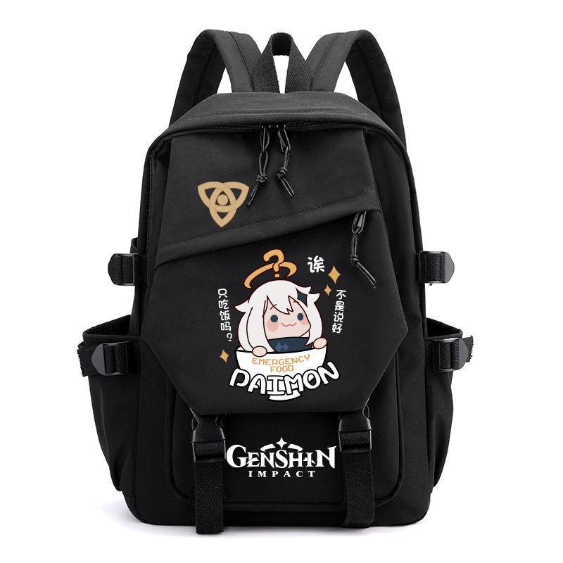 Genshin Impact Anime Cosplay Unisex Students School Bag Backpack Xiao Cartoon Bookbag Laptop Travel Rucksack Outdoor Kids Gifts