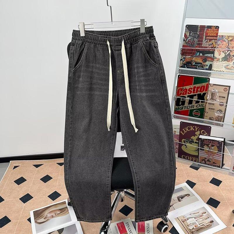 American retro jeans men's spring and autumn new loose straight men's clothing high street washed tide brand casual long pants