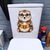 Self-adhesive PVC Removable Creative Cute Animal Reading Book Toilet Wall Stickers Waterproof for Bathroom Decor